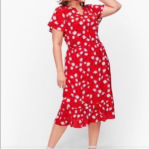Talbot’s PLUS SIZE EXCLUSIVE FLOUNCE HEM A-LINE DRESS - FLORAL Size 18